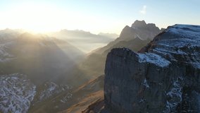 Amazing footage over the beautiful places in Switzerland. A wonderful areal flight over the mountains at a wonderful place called Klausenpass in the canton of Glarus. Amazing drone flight at sunset.