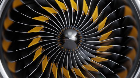 Front View for jet engine on dark background,3D rendering