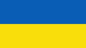 Ukrainian flag changes to the military flag of Ukraine. blue-yellow changes to red-black. video transition. Footage for your project, news. 4K video animation for motion graphics and compositing