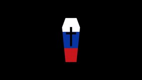 coffin in the colors of the Russian flag on a black background. agreement of the Russian soldier. Footage for your project, news. 4K video animation for motion graphics and compositing - Powered by Shutterstock - Get 15% off with code: PIKWIZARD15