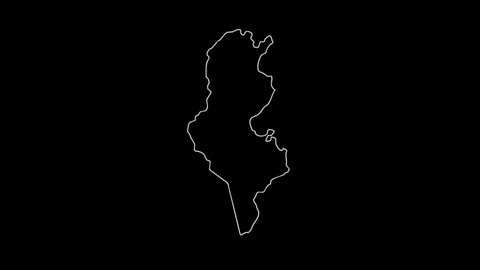 Map of Tunisia, Tunisia map white outline, Animated close up map of Tunisia 