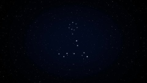 Pisces. Zodiac constellation animation. 4k resolution. Seamless loop.