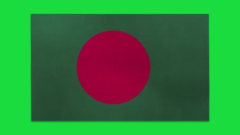 Bangladesh flag, Bangladesh flag rolling reveal with green screen and alpha channel