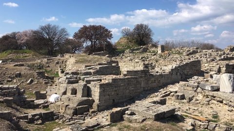 Ruins of Ancient city of Troy in Canakkale,Turkey