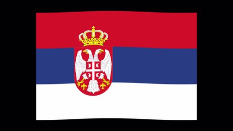 Animated Serbia flag no background alpha channel Country isolated 1080 HD Apple pro res 4444