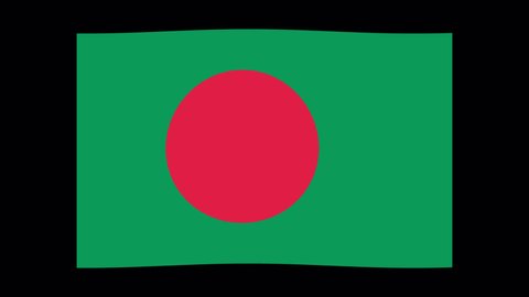 Animated Bangladesh flag no background alpha channel Country isolated 1080 HD Apple pro res 4444