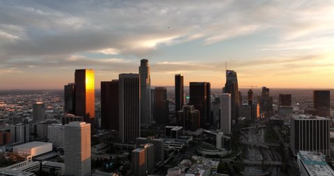 Downtown Los Angeles aerial view, business centre of the city.