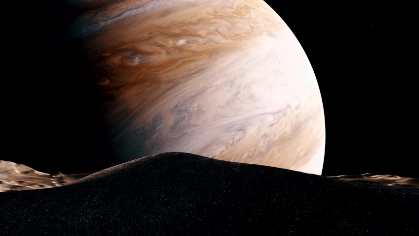 Jupiter Timelapse From Moon, Solar System 4K