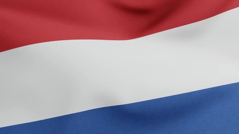National Flag of the Netherlands waving original size and colors 3D Render, Holland tricolour flag, de Nederlandse vlag, Kingdom of the Netherlands flag Dutch