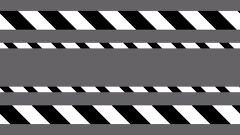 White Barricade Tape Flat Animation with Mask, Four Different Animation Types of White Barricade