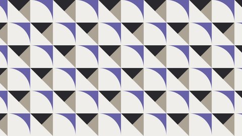 Abstract geometric mosaic with very peri violet elements. Geometric tiles in abstract animated pattern. Endless motion graphic background in a flat design