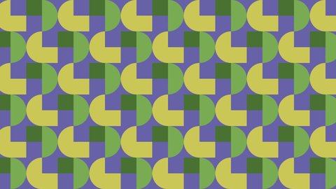 Abstract geometric mosaic with very peri violet elements. Geometric tiles in abstract animated pattern. Seamless loop motion graphic background in a flat design
