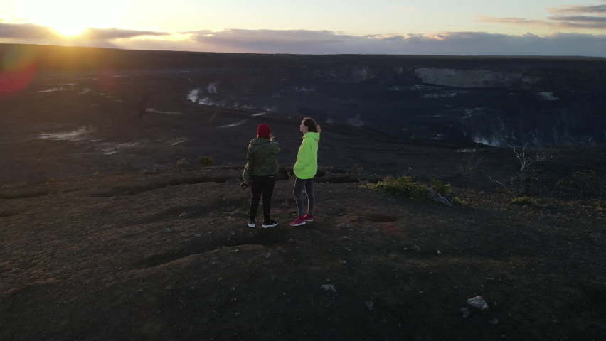 aerial view of Big Island, Hawaii circa - 2021. Aerial view of Kilauea Volcano. High quality 4k footage