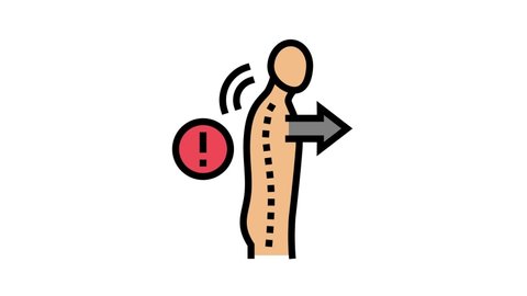 slouch scoliosis color icon animation