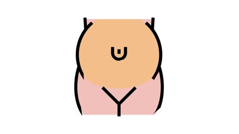 umbilical hernia disease color icon animation