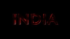 India Fire Text 3D Loop Animation 4K Render 
