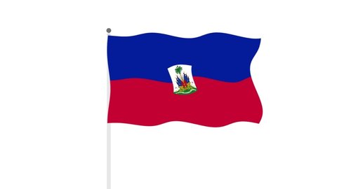 Waving Flag of Haiti, Green Screen