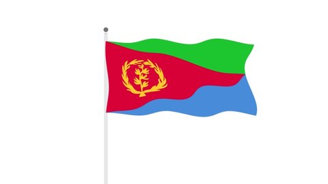 Waving Flag of Eritrea. Green Screen