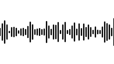 Sound wave audio music black waveform sonic electronic noise Seamless Loop 4K