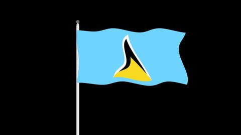 Waving Flag of Saint Lucia