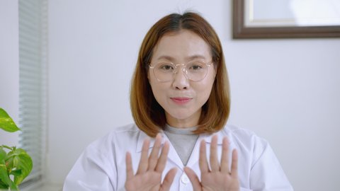 Asian Female Doctors Mentoring Online Patients Stock Footage Video (100