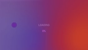 Red violet background. Motion.The bright line along which the download runs in abstraction in percentages where the final figure is one hundred.