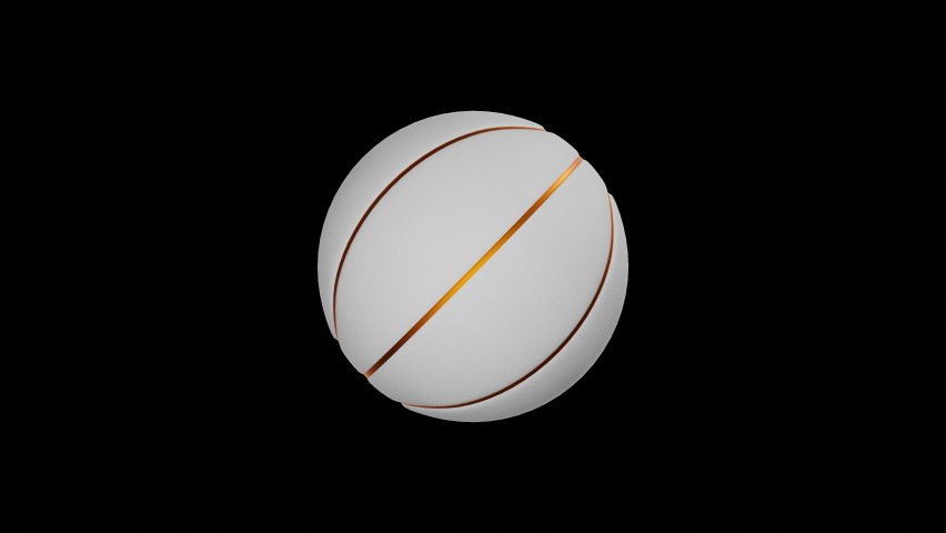 
White basketball ball rotation on transparent background. Creative sports footage suitable for sport events or betting promotion. Alpha channel.