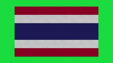 Thailand flag, Thailand flag rolling reveal with green screen  