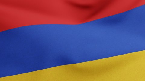 National flag of Armenia waving original size and colors 3D Render, Armenian Tricolour flag Republic of Armenia