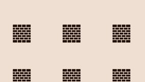 spinning black bricks icon animation on light pastel background