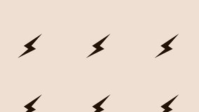 spinning thunderbolt icon animation on light pastel background