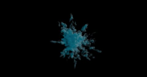 Blue powder dust explosion, Luma Matte 4K