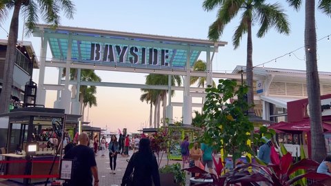 Entrance of Bayside Marketplace Miami - MIAMI, FLORIDA - FEBRUARY 20, 2022