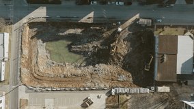 Aerial video of construction site in Nashville, TN.