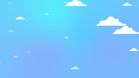 4K Cloudy sky animation. Animated Clouds timelapse in blue sky background. Natural clouds landscape illustration. Clouds background. Particle Cloudy Sky Plane Flying Motion Effect. 