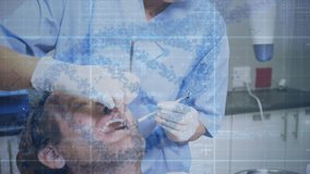 Animation of dna strand spinning and medical data processing over caucasian female dentist. global medicine, data processing and digital interface concept digitally generated video. - Powered by Shutterstock - Get 15% off with code: PIKWIZARD15