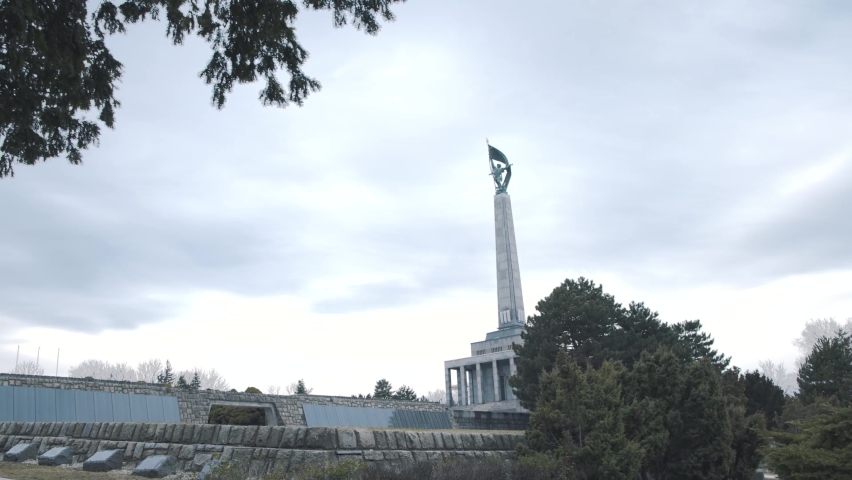 Slavín World War II memorial obelisk monument, Bratislava, Slovakia.