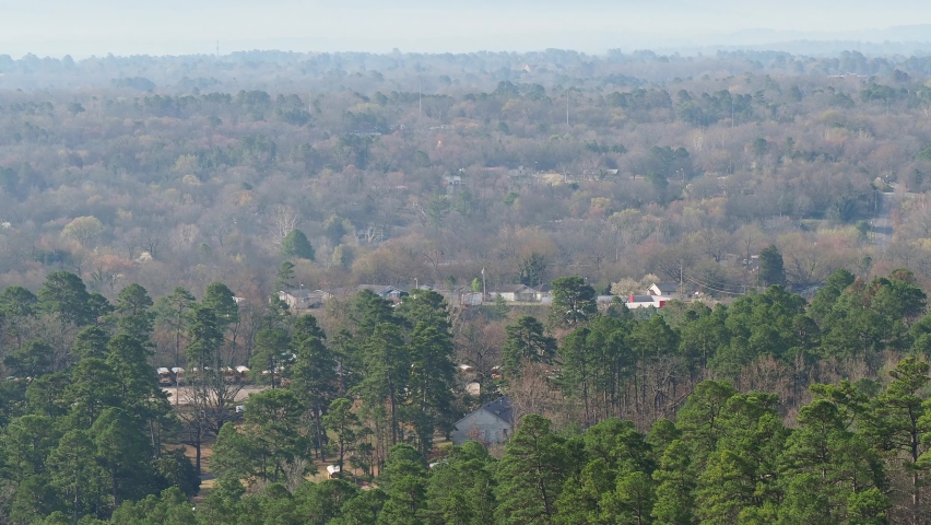 High angle view of the downtown Hot Springs at Arkansas