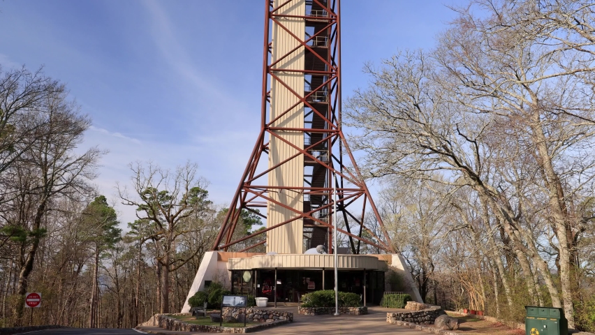 Sunny view of the Hot Springs Mountain Tower at Arkansas