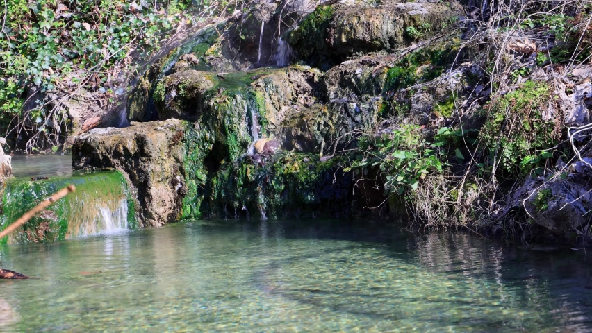Sunny view of the Hot Spring above Ground at Arkansas