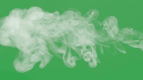 Wispy White Smoke Blowing with Green Screen Background.