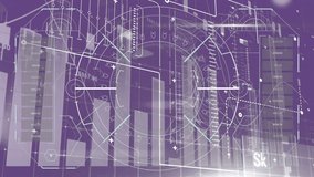 Animation of hand bionic security system and data processing over violet background. global internet security, data processing, connections and digital interface concept digitally generated video. - Powered by Shutterstock - Get 15% off with code: PIKWIZARD15