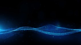 Abstract blue color digital particles wave flow with bokeh and lighting background, Seamless Loops animation 4k - Powered by Shutterstock - Get 15% off with code: PIKWIZARD15