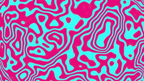 Seamless loop background pink cyan random waves liquid abstract animation.
