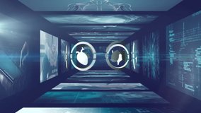 Animation of network of connections with medical icons over screens with data processing. global science, medicine, connections and data processing concept digitally generated video. - Powered by Shutterstock - Get 15% off with code: PIKWIZARD15