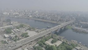 Aerial view of Buriganga River