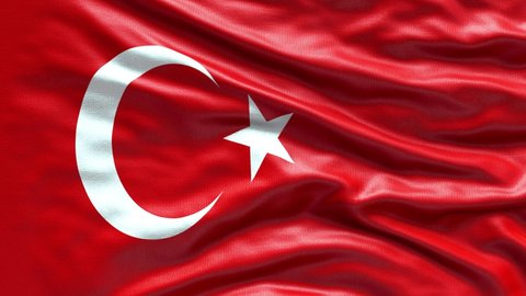 Turkey waving flag. Turkish flag 4k resolution