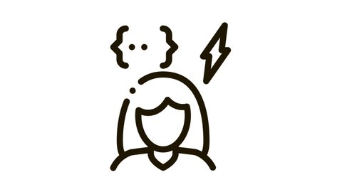 emotionally unstable woman Icon Animation line