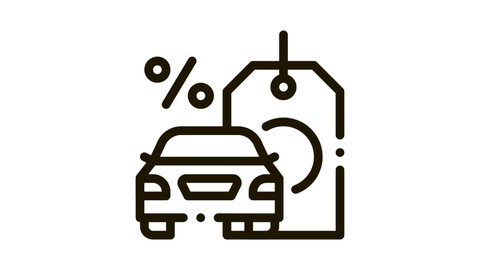 car purchase at interest Icon Animation line