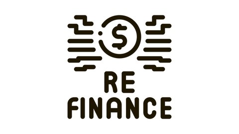 refinancing sign Icon Animation line
